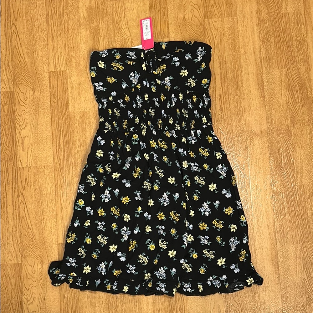 Floral Black Mini Dress